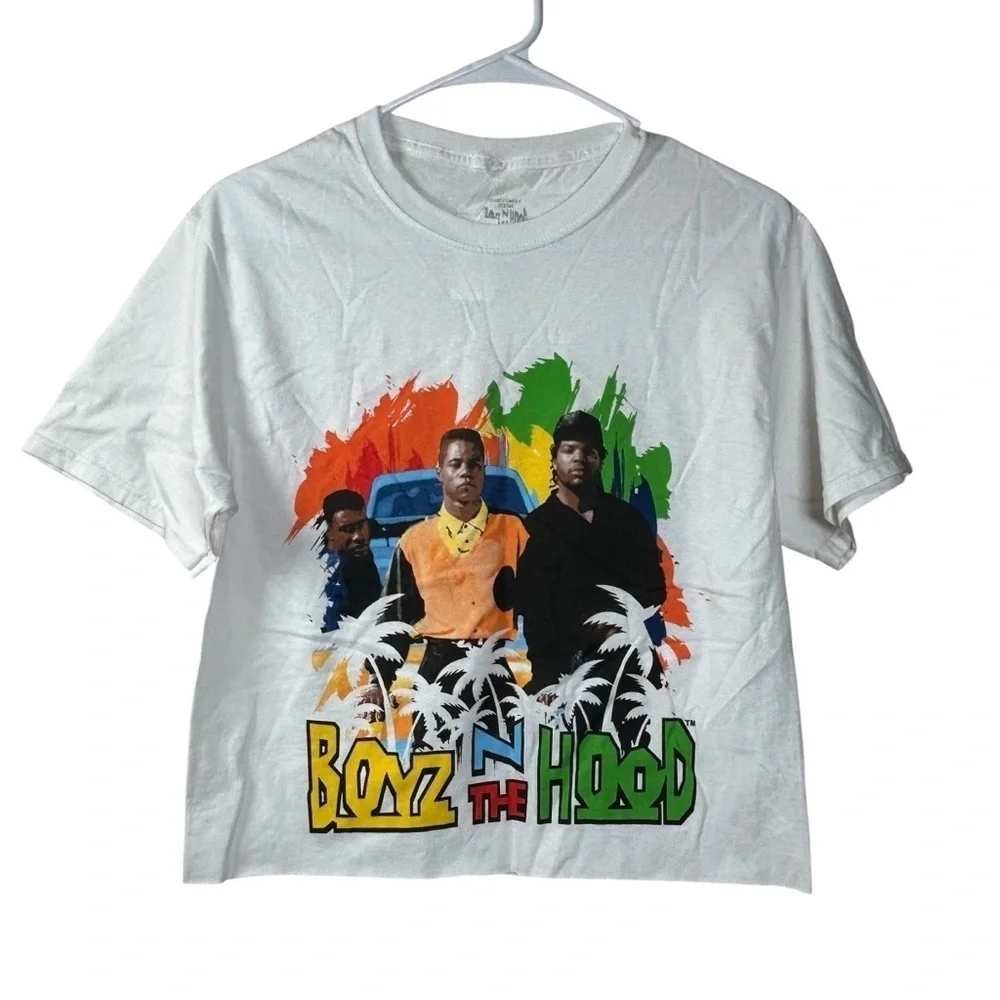 Boyz N The Hood Vibrant Colors White Crop Top Size S